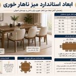 ابعاد میز ناهار خوری